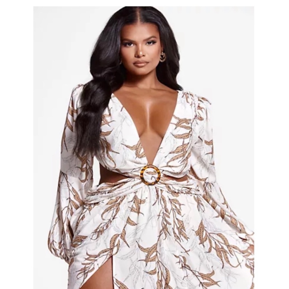 FTF Gabriella Palm Print Maxi Dress